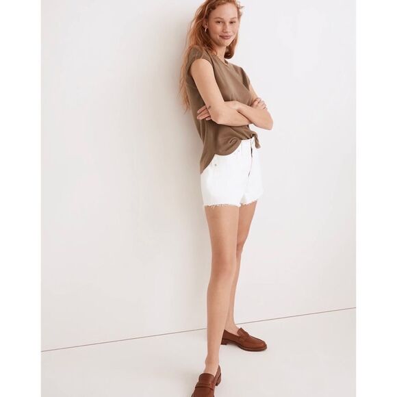 Madewell Relaxed Denim Shorts White Button Fly Jean Shorts Style# MC904 Sz 23 - Picture 3 of 16